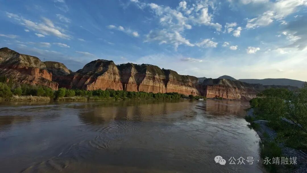 黄河岸畔,一场落日与绿意的邂逅